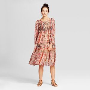 Knox Rose Embroidered Print Midi Dress Multicolor